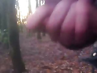 Jurking off in forest