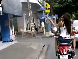 SEXY GIRLS Touring the Streets of Bangkok on Scooter