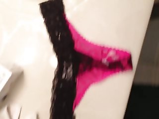 Cumming on younger sisters thong