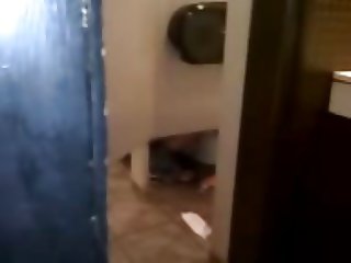Spying a couple having Sex in a Bar Toilet