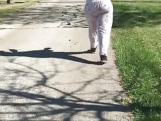 Ghetto booty jiggling in pajama pants