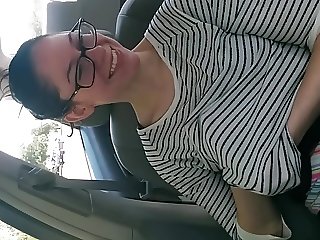 flashing in the car