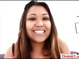 Donny Long ruins tight little asian pussy closet whore