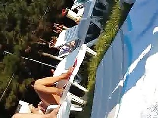 spy pool slip slow motion woman romanian