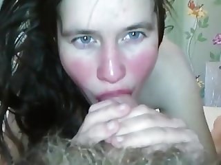 Russian bitch blowjob and facial