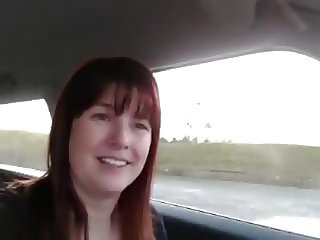 Milf in Stockings Hot Car Action