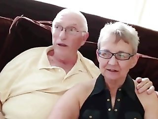 Horny Granny and Husband Invite a Young Stud to Fuck Her